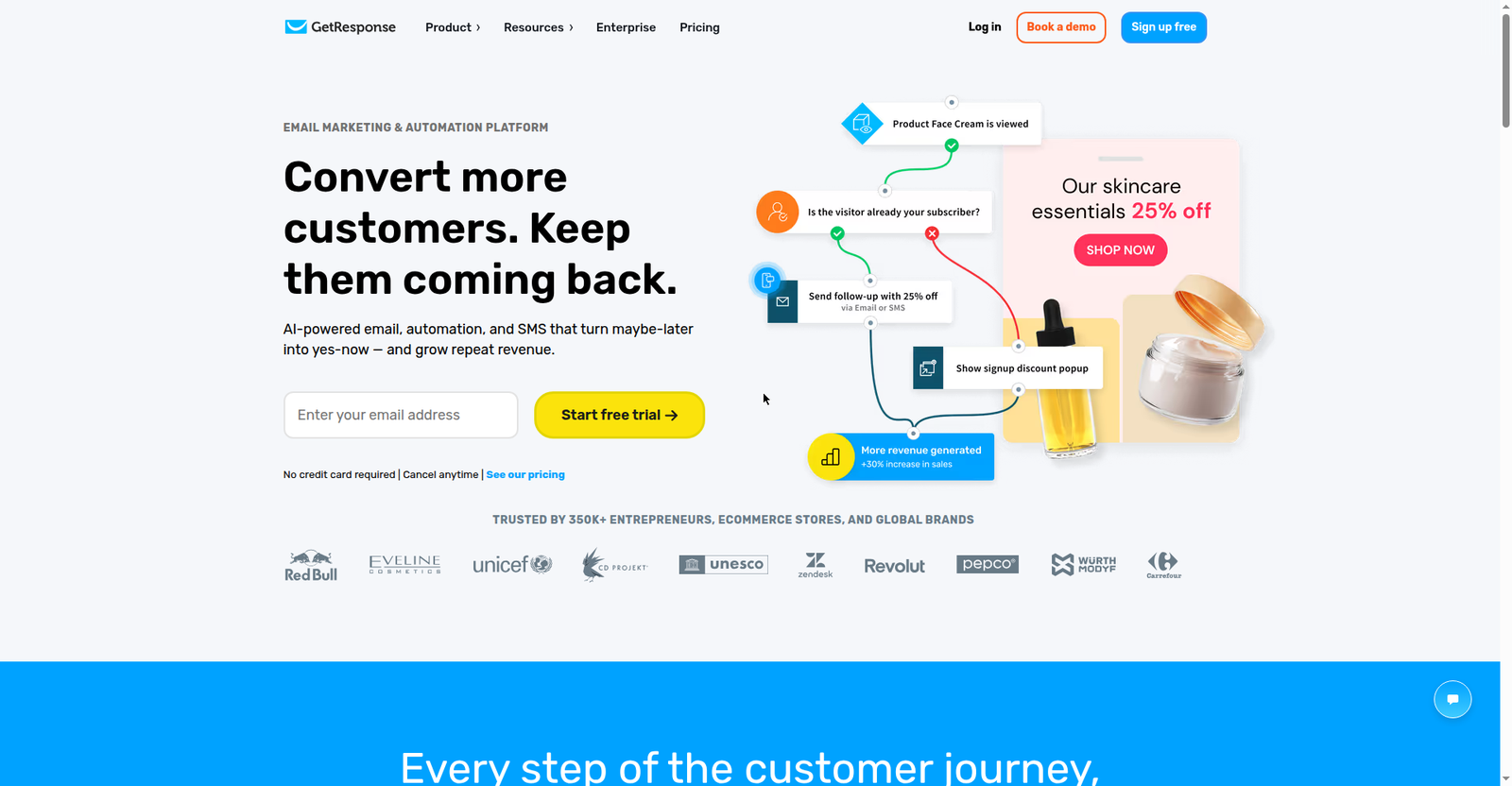GetResponse homepage